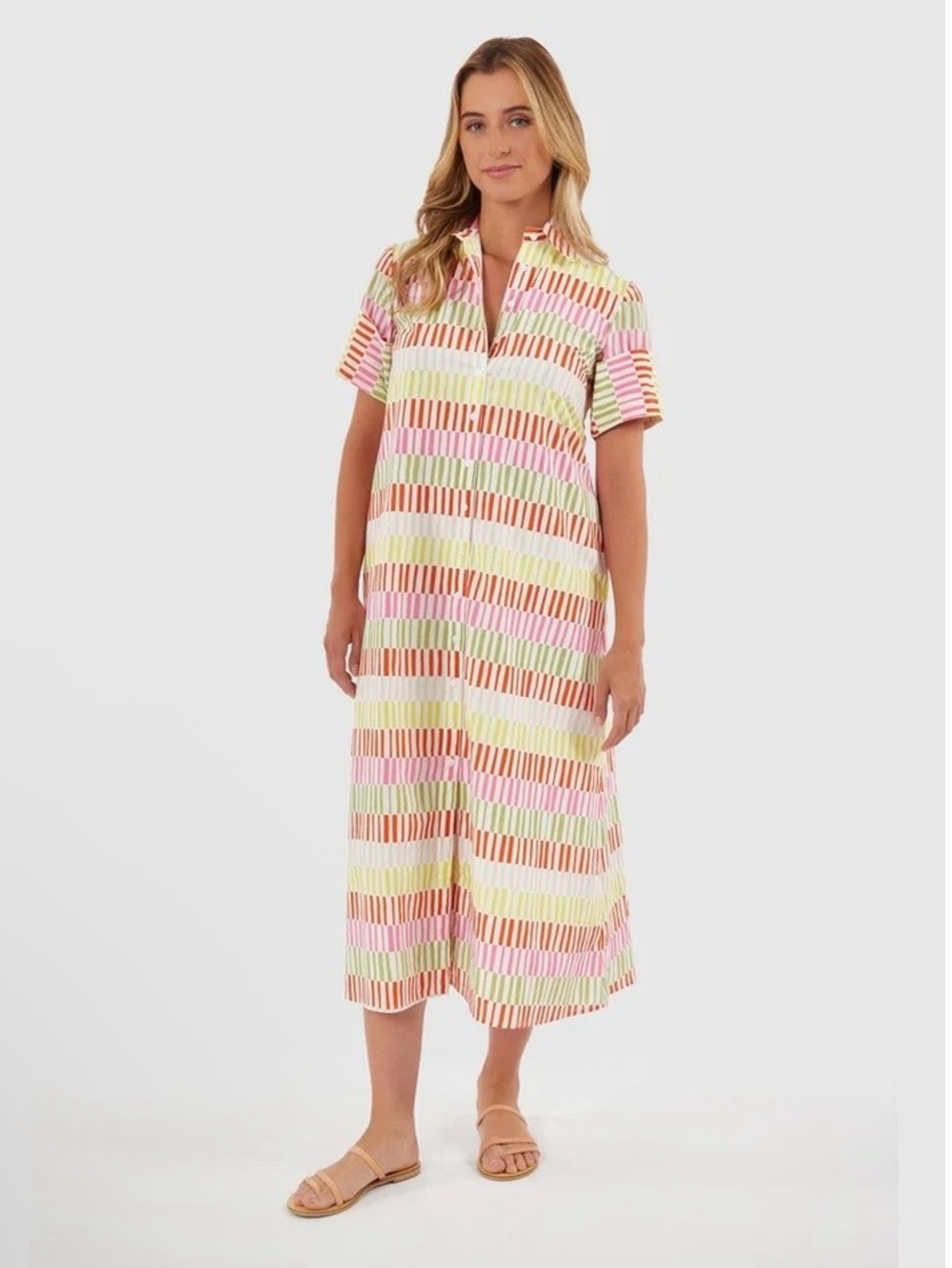 LIVRO GIBBONS DRESS SHERBERT STRIPES Size S MSRP $198